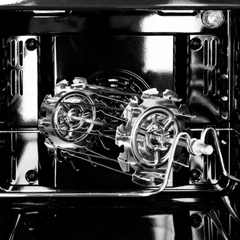 67JB BBQ Grill Cage Stainless Steel Metal Rotisserie Skewers Needle Cage Oven Kebab Maker Grill Rack Rotary Roasting Cage