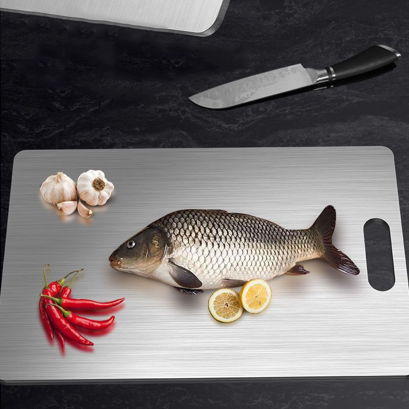 Titanium Cutting Boards Two Sides Of Germany Board 304Stainless Steel Food Cutting Food Cutting Mat Serving Tray For Cooking