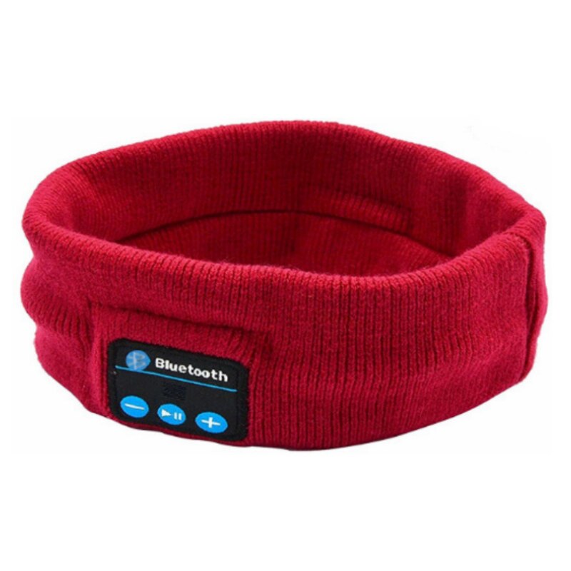 Zexmte Wireless Bluetooth Earphone Headband Sleeping Headphone Stereo Earphone Sports Headset Music Hat Eye Mask Thin Side Sleep: Red