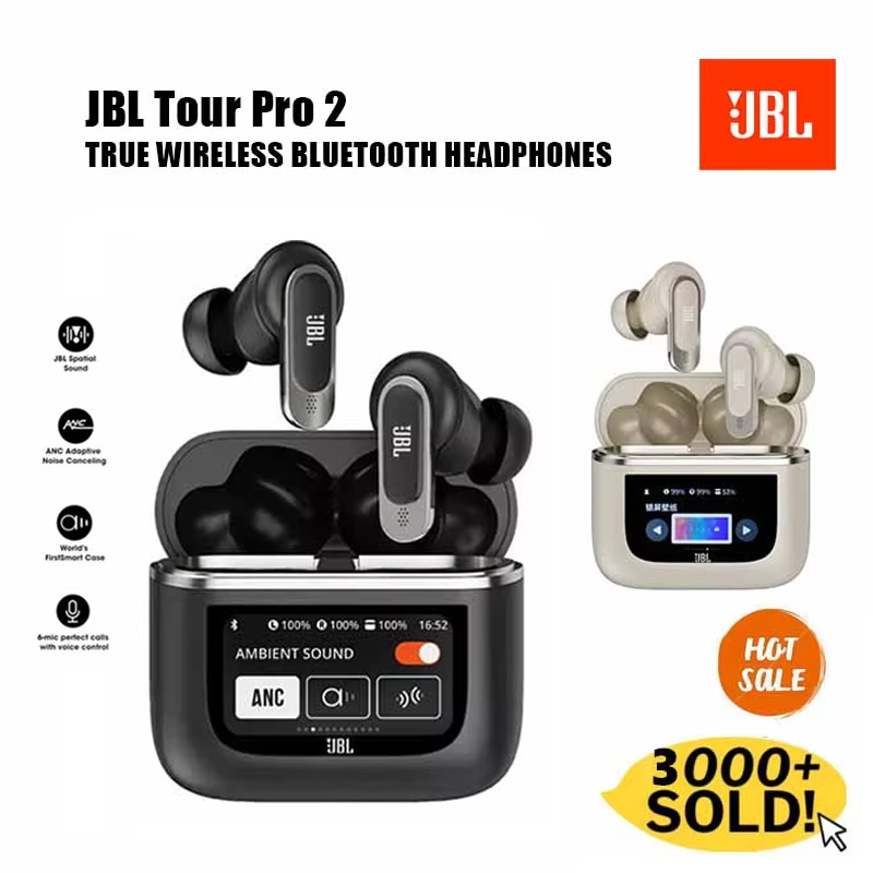 JBL Tour Profi 2 Drahtloser Bluetooth-Kopfhörer, Touchscreen-Steuerungsvolumen, intelligente Kopfhörer, 350 mAh, lange bereithalten-Zeit, JBL Tour Profi2