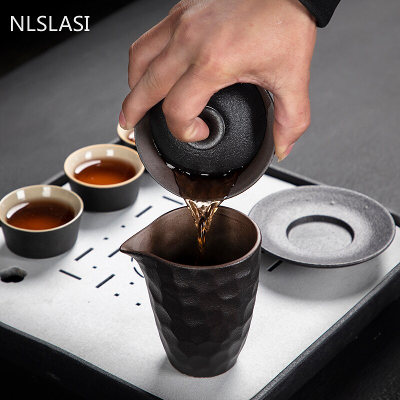 Retro Pottery Gaiwan Teacup Handmade Ceramics Tea Bowl Household Teaware Travel Drinkware Personal Cup Chinese Tea Ceremony