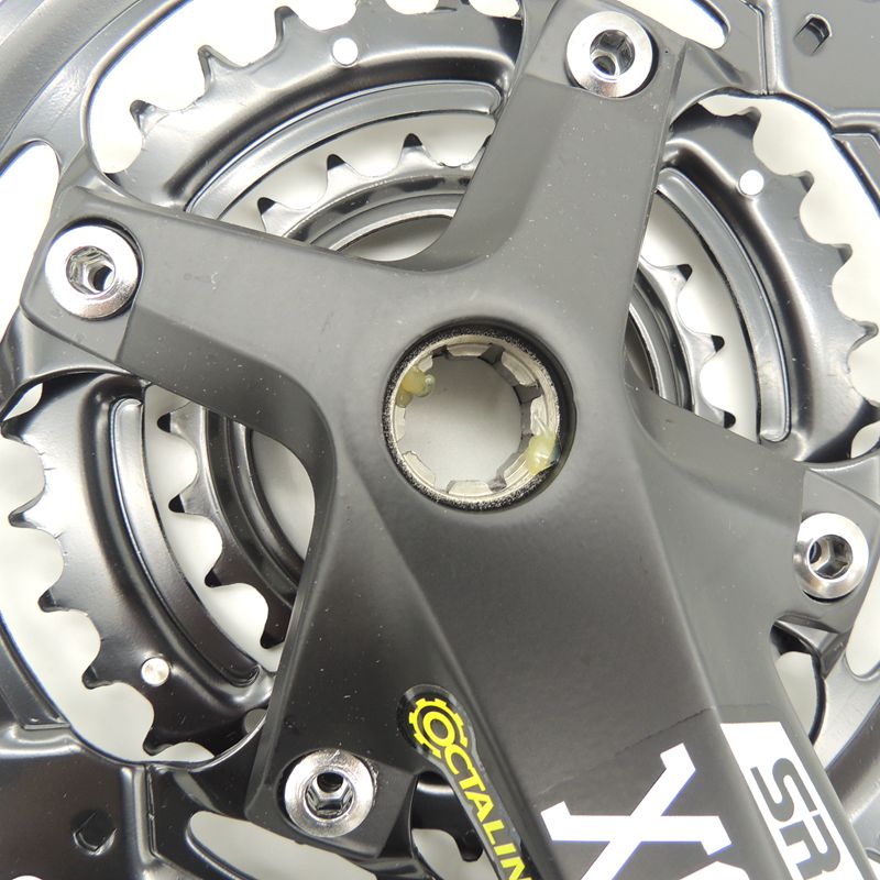Stock ST 9S alliage aluminium 44/32/22T vtt vélo manivelle 8 bande de roulement ISIS entraînement VTT pédalier