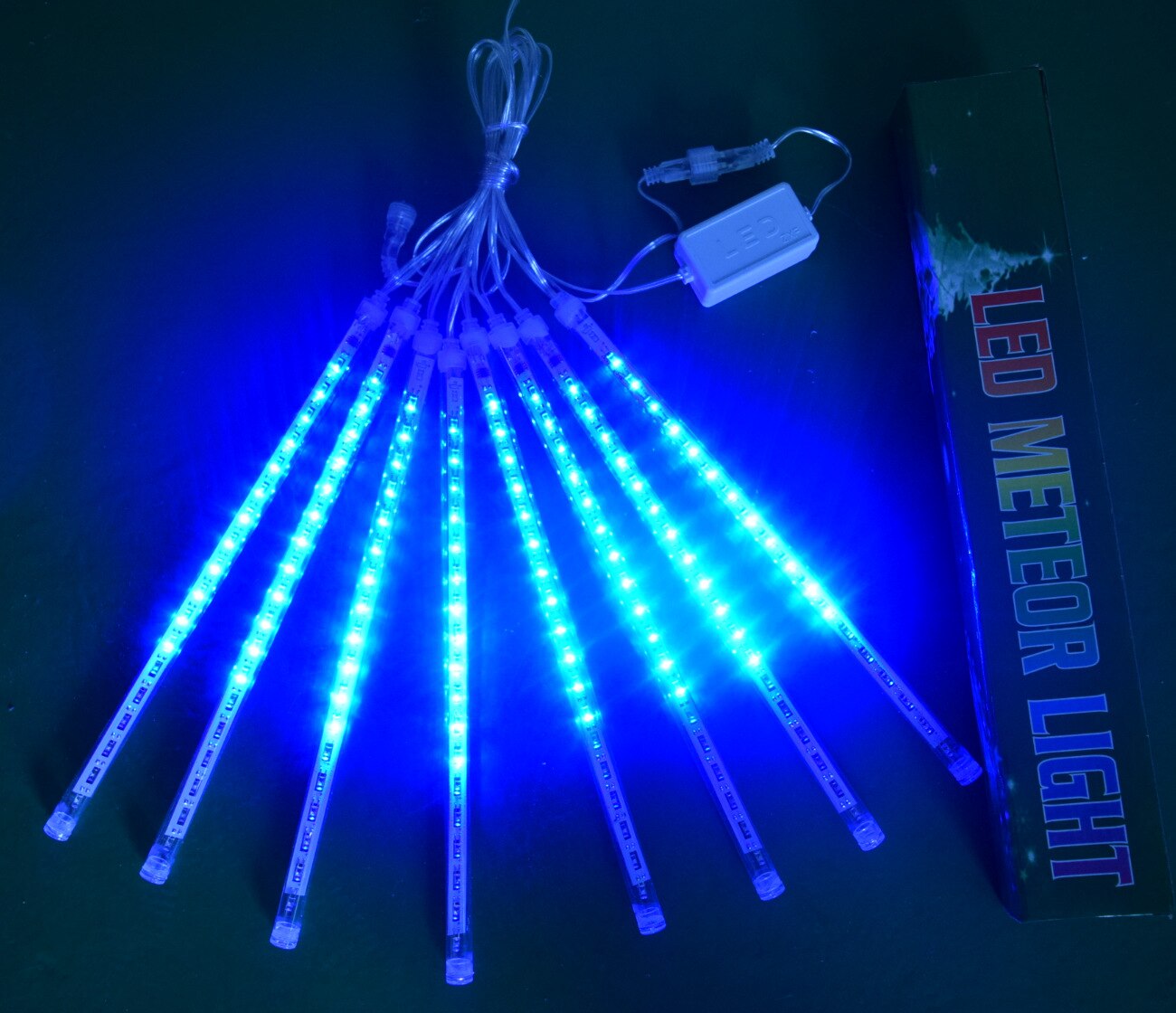 Jaar 30/50Cm Buiten Meteorenregen Regen 8 Tubes Led String Verlichting Waterdicht Voor Kerstboom Wedding partij Decoratie: Blauw / 30 CM