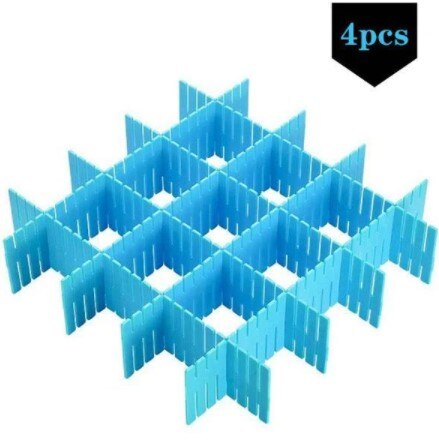 4 Stuks Diy Lade Divisie Board Tool Verstelbare Lade Divider Diy Opslag Planken Huishoudelijke Gratis Combinatie Partitie Boord: Blue