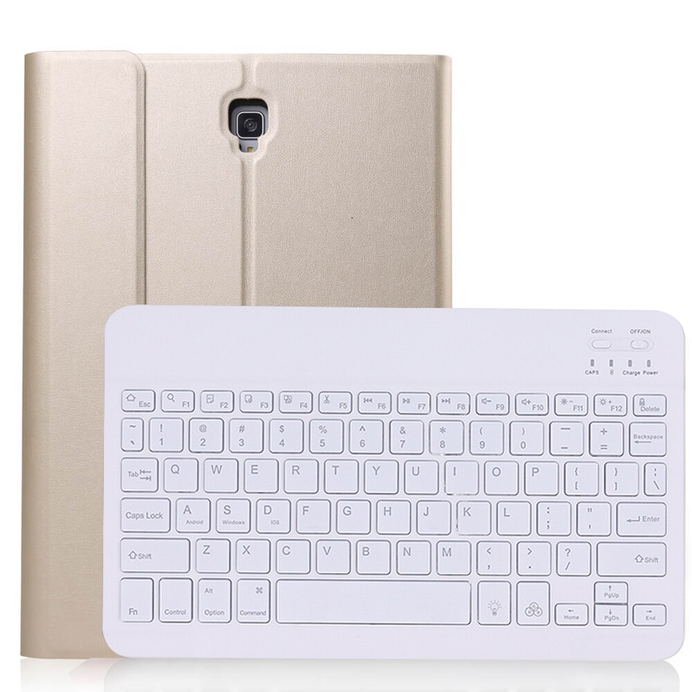 Wireless Keyboard Case Voor Samsung Galaxy Tab Een 10.5 T590 T595 T597 SM-T590 SM-T595 Smart Cover Flip Stand Beschermende case: gold