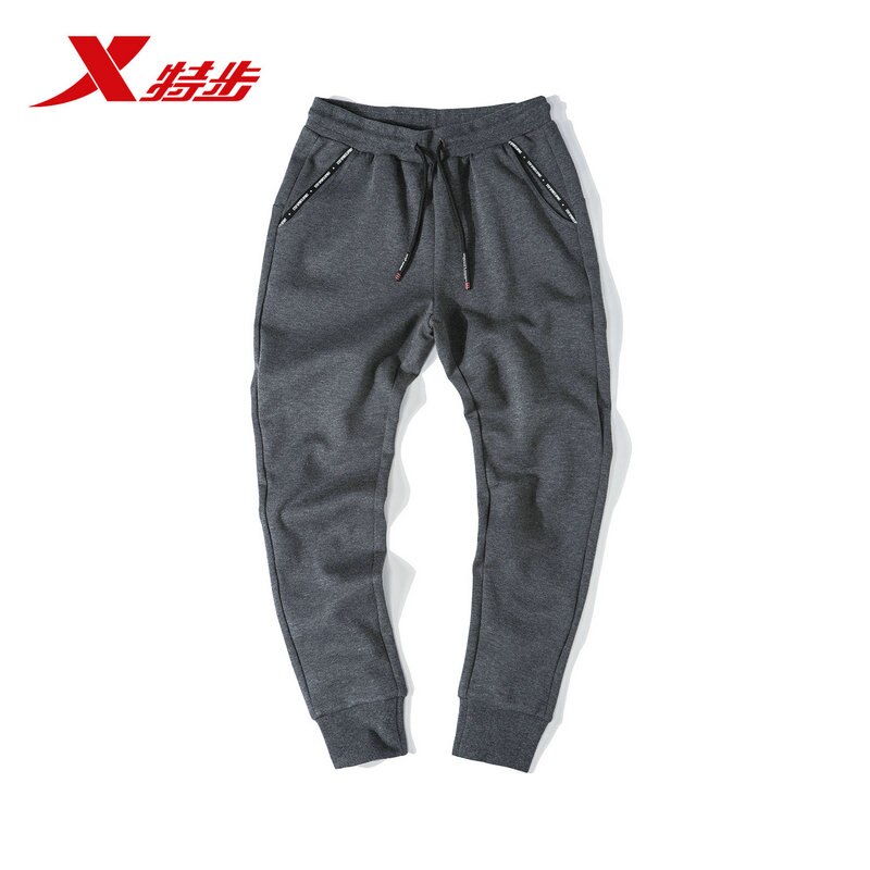 Xtep Herfst Casual Gebreide Vrouwen Broek Outdoor Running Sport Broek Slim Fit Elastische Bottom Pant 881328639229: Gray / XL
