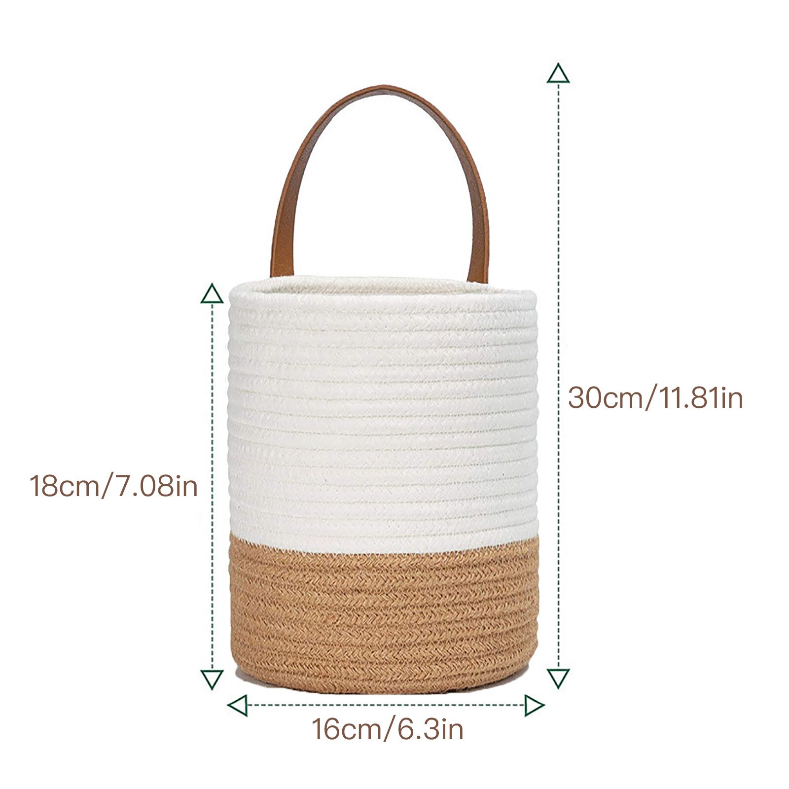 1Pc Plant Mand Pure Handgemaakte Witte Riem Hand Planten Imitatie Rotan Muur Opknoping Kunstmatige Bloem Geweven Mand: 02  S