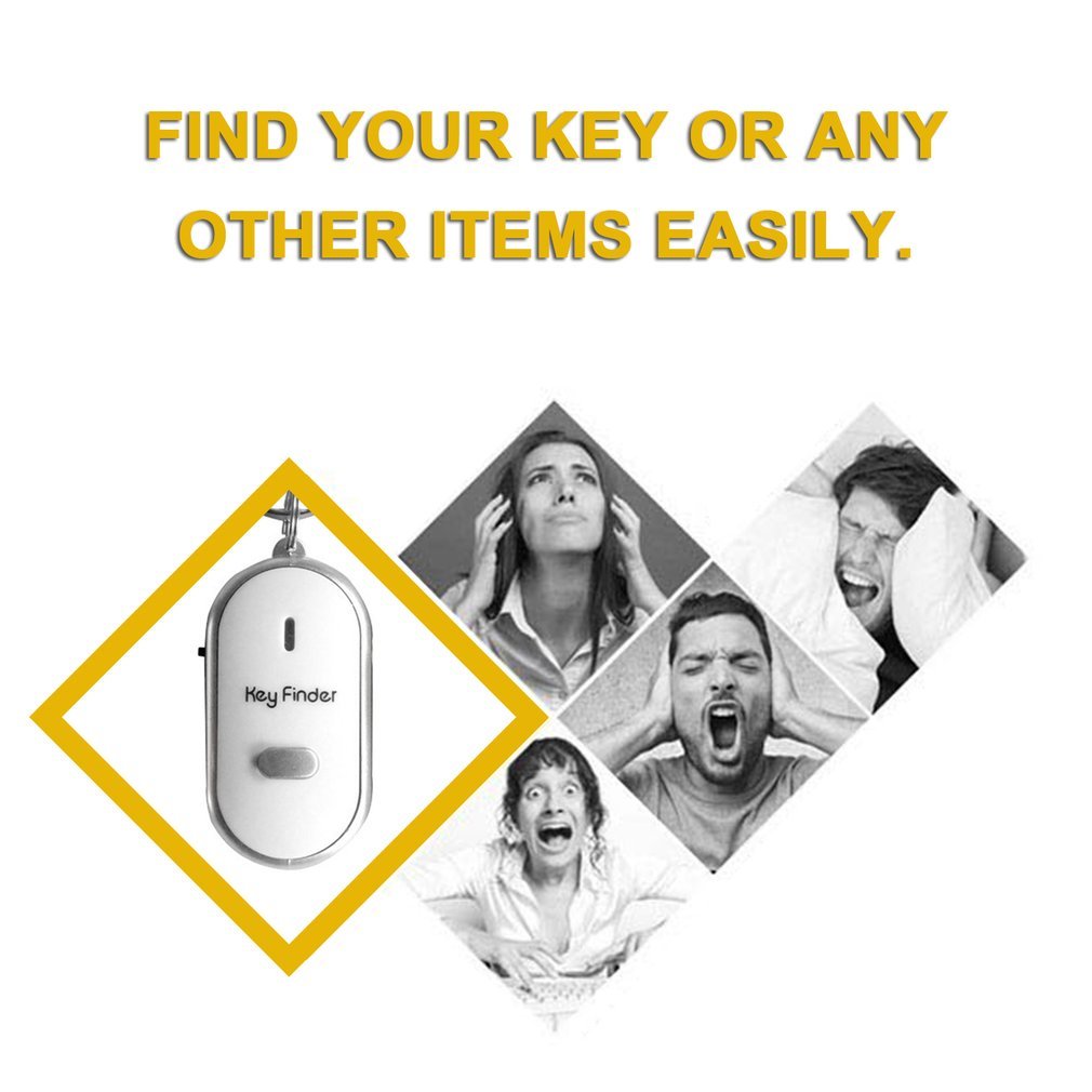 Key Finder Anti-Lost Smart Key With LED Torch Whistle Key Finder Flashing Beeping Keys Tracker Locator For Children Accessories