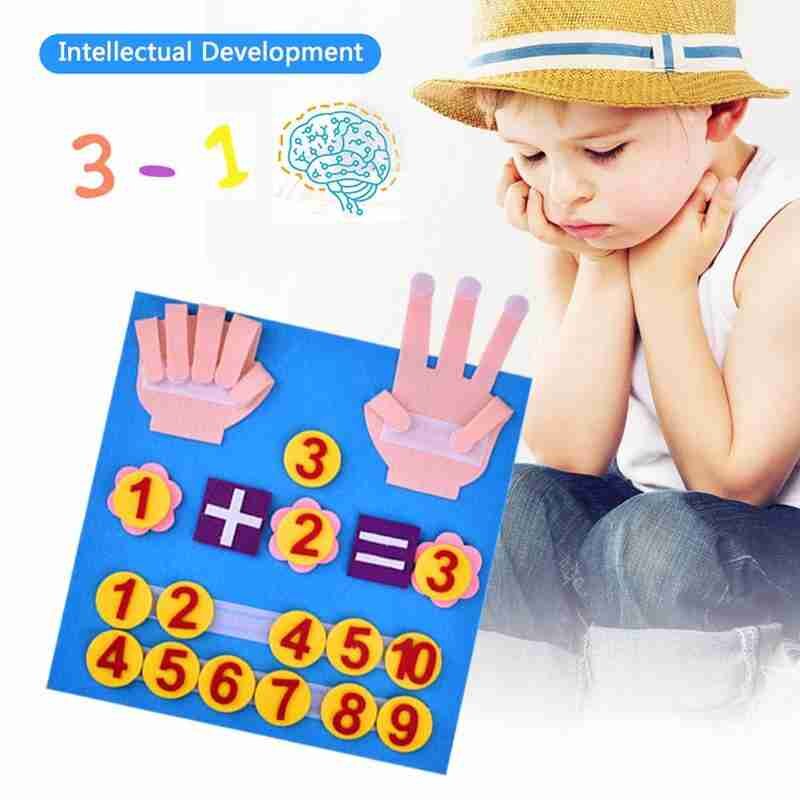 Kindergarten Puzzle Math Teaching Aids Handmade Felt Finger DIY Numbers Novelty Counting Fingers Teaching Toys Numbers Toy C0K4