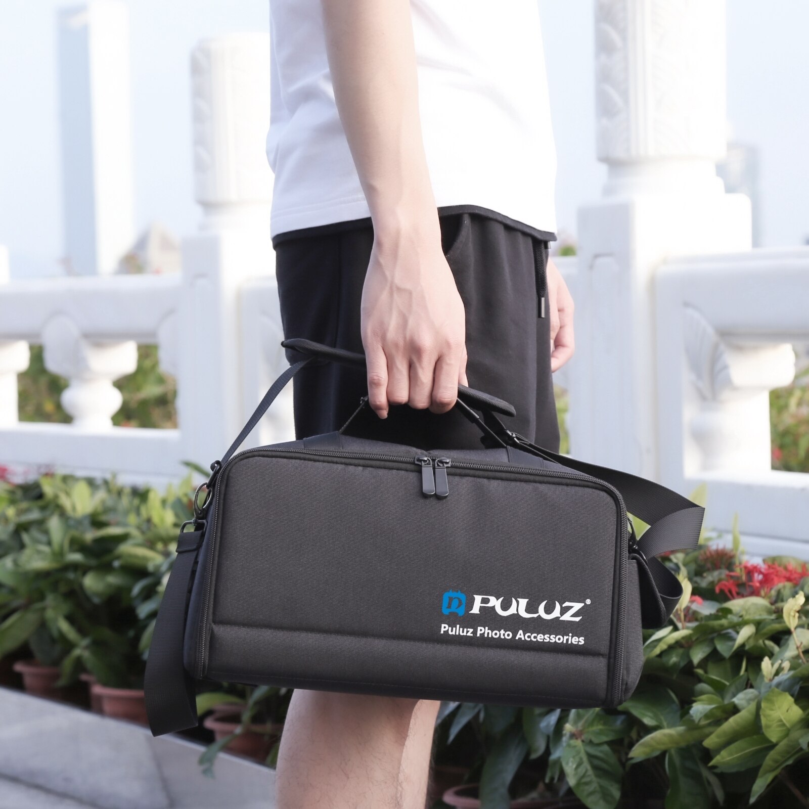 PULUZ-mochila de hombro cruzada para cámara de fotografía, bolso DSLR, equipo de fotos, a prueba de golpes, bolsa de almacenamiento de lentes digitales