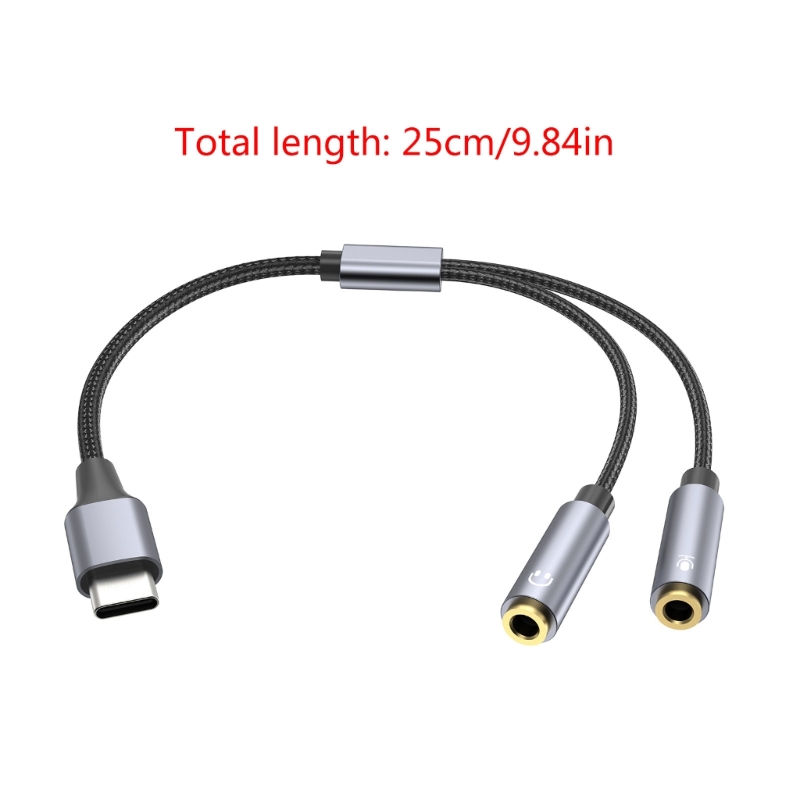 Kopfhörer, Mikrofon-Splitter-Adapter, 3,5 mm/USB-C-Kopfhörer und Mikrofon-Adapter, 3,5-mm-Stecker auf 3,5-mm-Buchse, genießen Sie