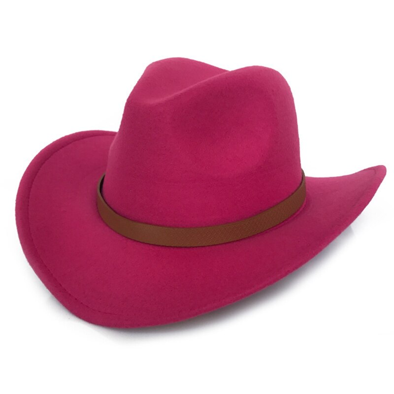 Fringed Belt Western Cowboy Hat Jazz Hat Woolen Hat Felt Hat Men Women Western Cowboy Hats Wide Brim Sunhat Panama Caps: RH