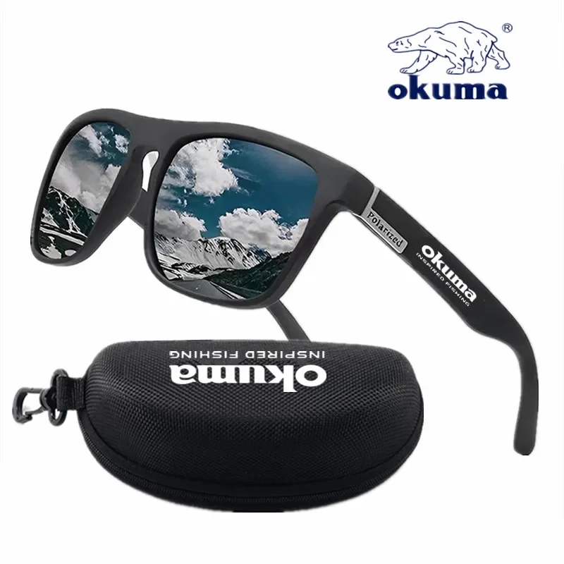 Okuma gepolariseerde zonnebril UV400 voor dames en heren, buitenjacht, vissen, fietsen, zonnebrillen optionele doos: Bruin