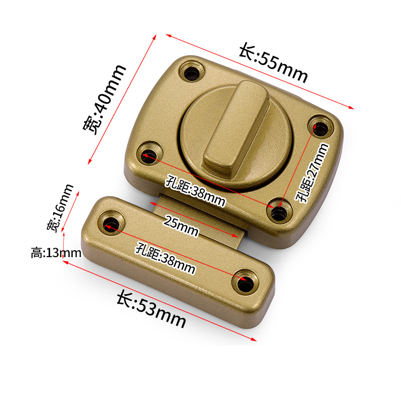 Zinc Alloy Universal Latch Lock Security Anti-theft Door Bolts Bedroom Drawer Privacy Catch Latch Furniture Hardware Tools: F2