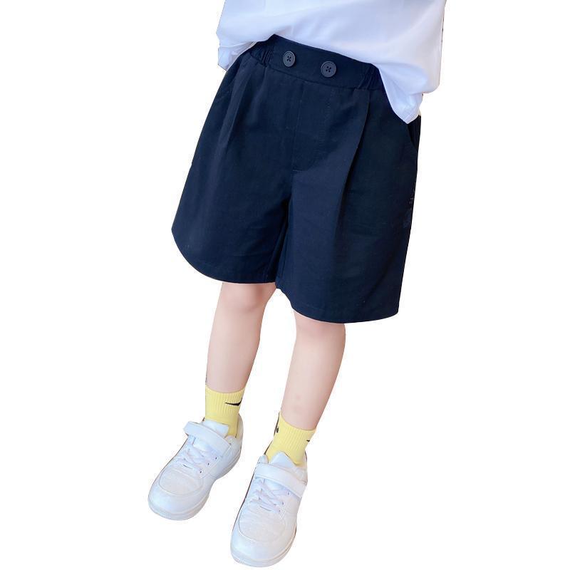 2022 Girls Summer Kids Casual New Korea Design 4 5 6 7 8 9 10 12 anni pantaloncini in cotone dolce con fiocco per bambini bambina: Black / 12