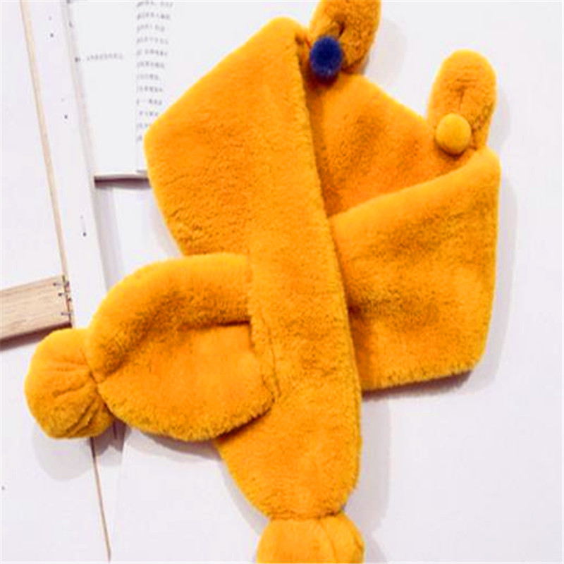 Mädchen han-ausgabe mit dicken pelz kragen zu halten warme winter wolle schal männlichen babys kreuz reine farbe kaninchen wolle tuch B322: B322-ginger / 1-2 Jahre