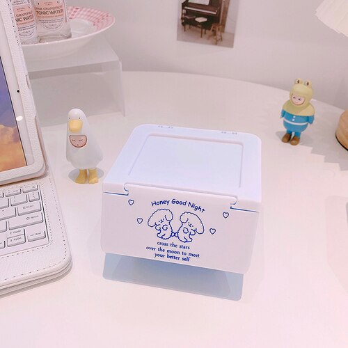 Mini Desktop Drawer Storage boxes Sundries Case Small Objects Makeup Box Home Decoration Accessories Keys Storage Bins: Two puppies