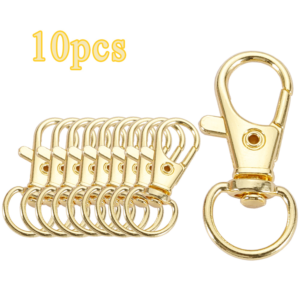 1/5/10/20pcs Goud Verzilverd Karabijn Haken Split Sleutelhanger Swivel Connector Karabijnhaak voor Sieraden Bevindingen Maken DIY: GRIJS