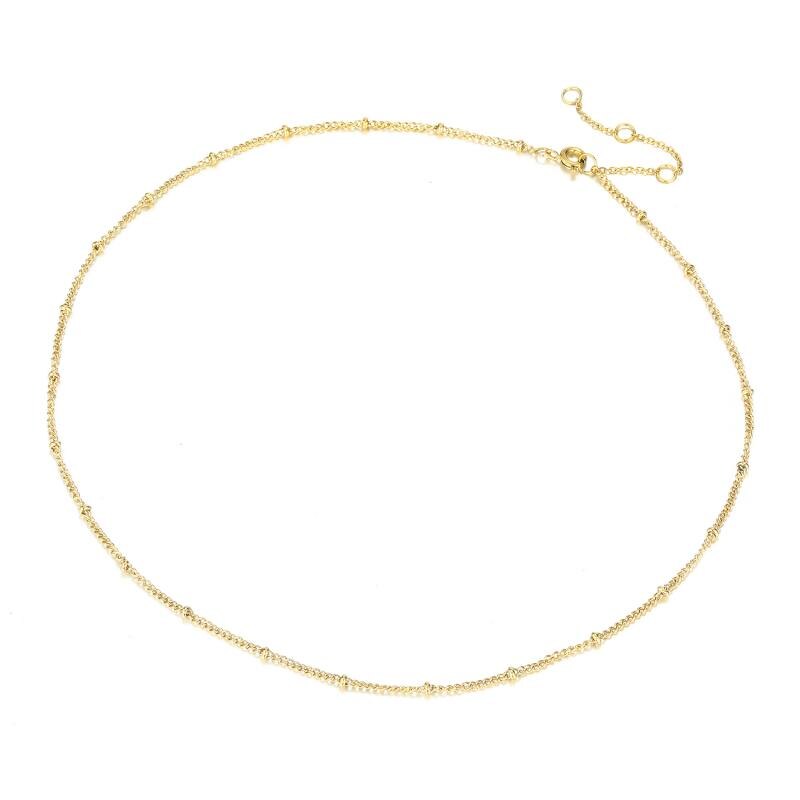 Visunion 316L Rvs Ketting Rolo Link Chain Ronde Eenvoudig Goud Zilver Kleur 35 Cm 38 Cm Lange Keten sieraden