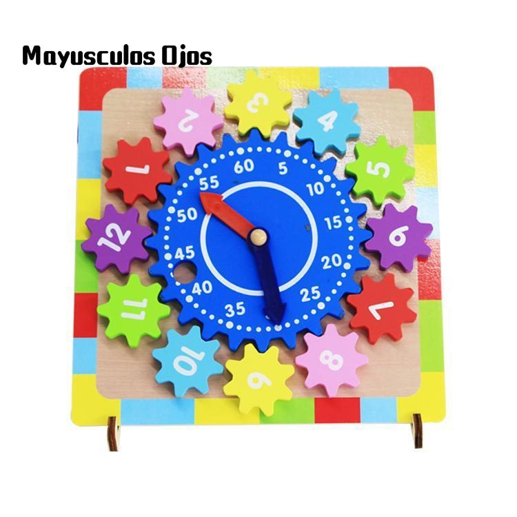 Children's Educational Toys Gear Game Clock Puzzle Early Education Color Digital Cognitive Stereo Shape Pairing Blocks