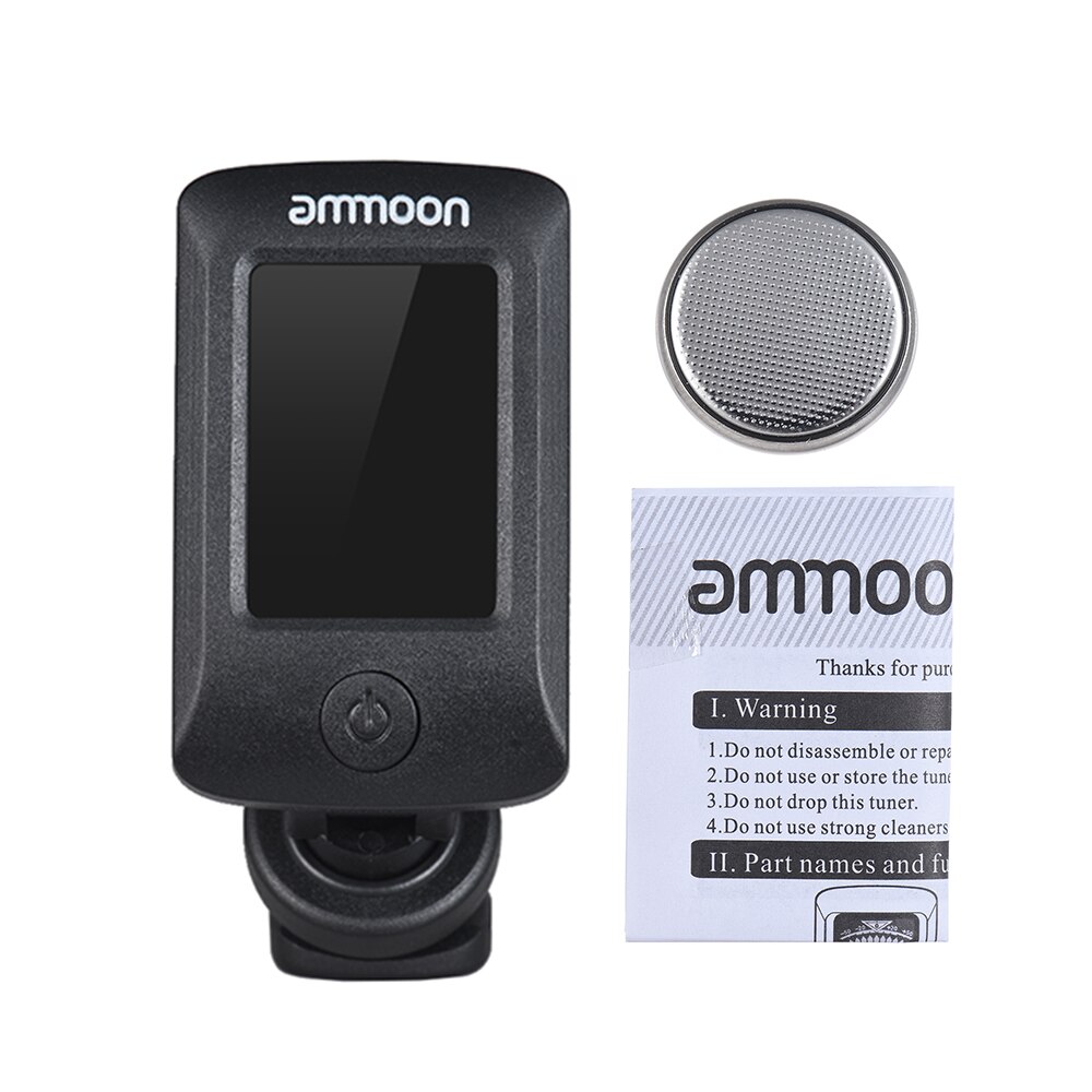 ammoon AT-07 Digital Electronic Clip-On Tuner LCD Screen for Guitar Chromatic Bass Ukulele C/ D Violin