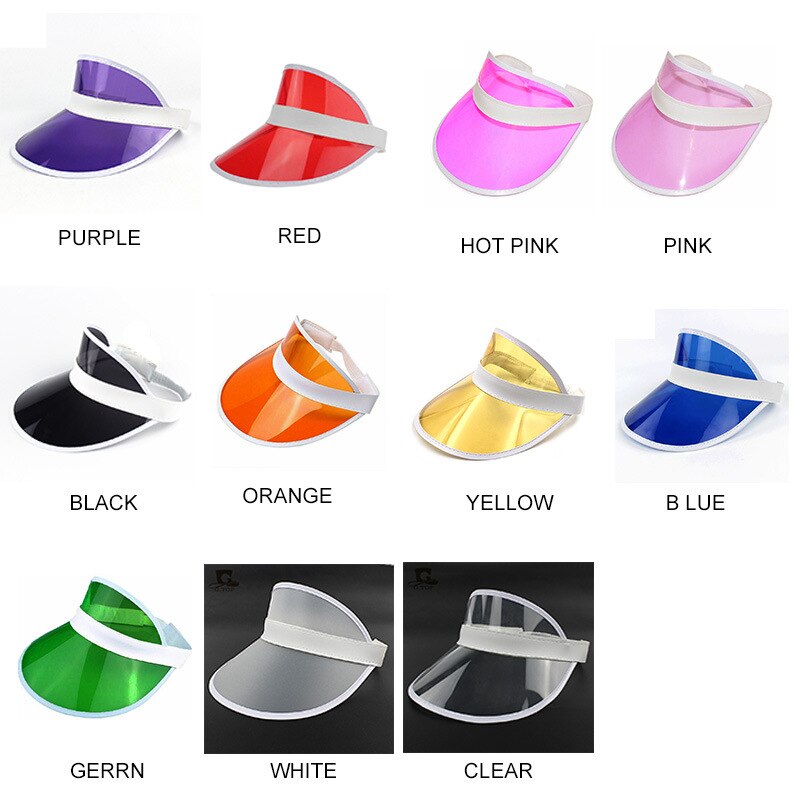 transparent plastic pvc sunshade summer sun hat