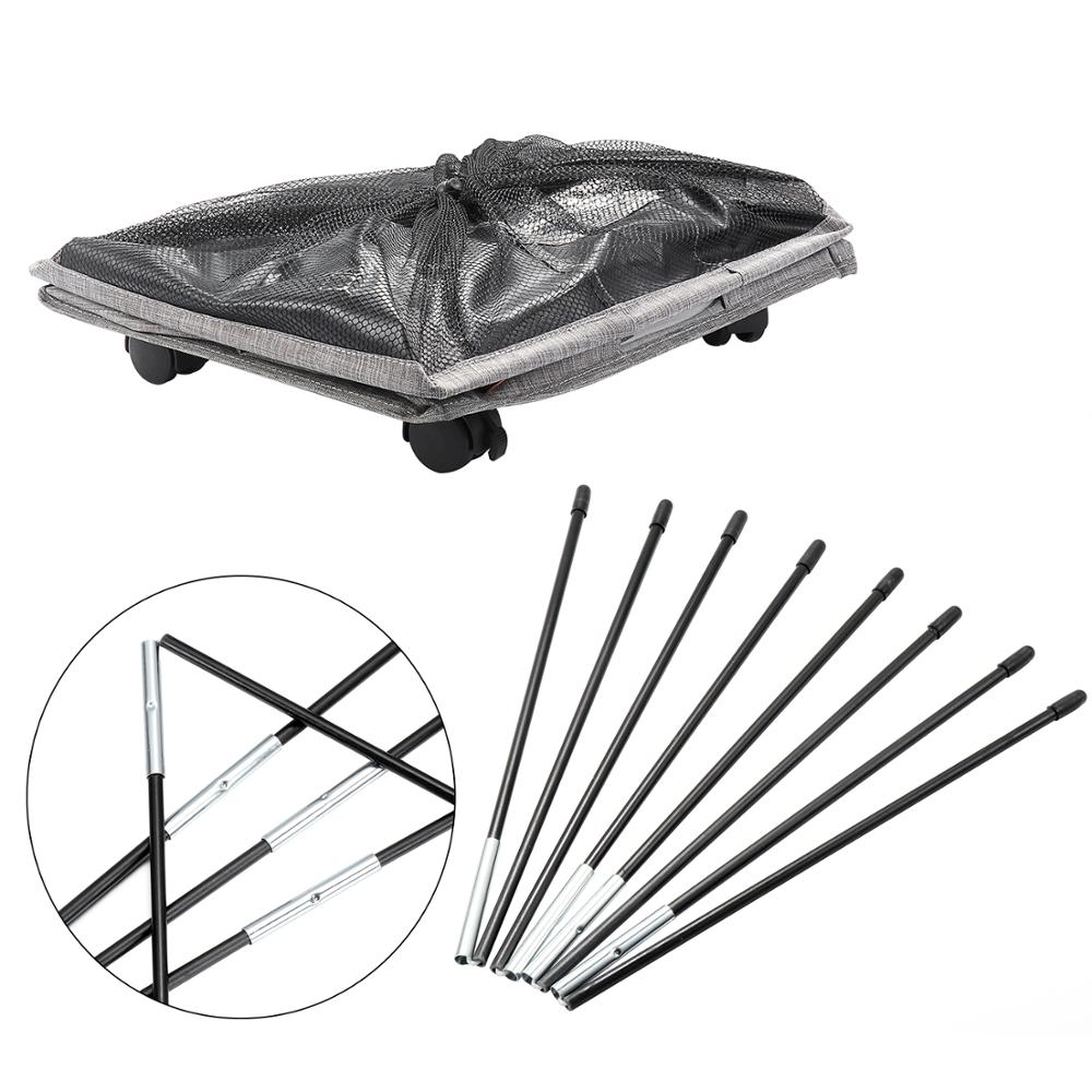 1PC Waterproof Rolling Laundry Hamper Laundry Baskets Collapsible Clothes Toys Basket Organizer with Mesh Cover Wheels