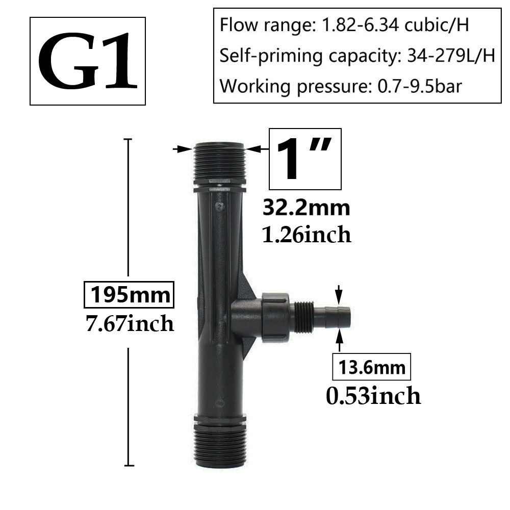 1/2" 3/4" 1" 1.5inch Thread Agriculture Irrigation Venturi Fertilizer Injector set Greenhouse Irrigation Fitting Ozone Injector: Navy Blue