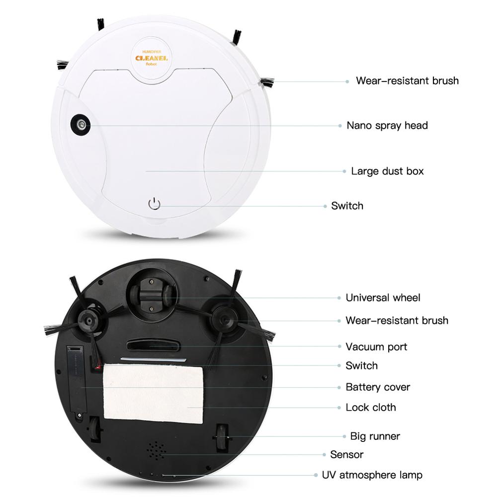 Intelligent Multifunctional Smart Floor Cleaner 5-In-1 Auto Rechargeable Smart Sweeping Robot Dry Wet Sweeping Vacuum Cleaner
