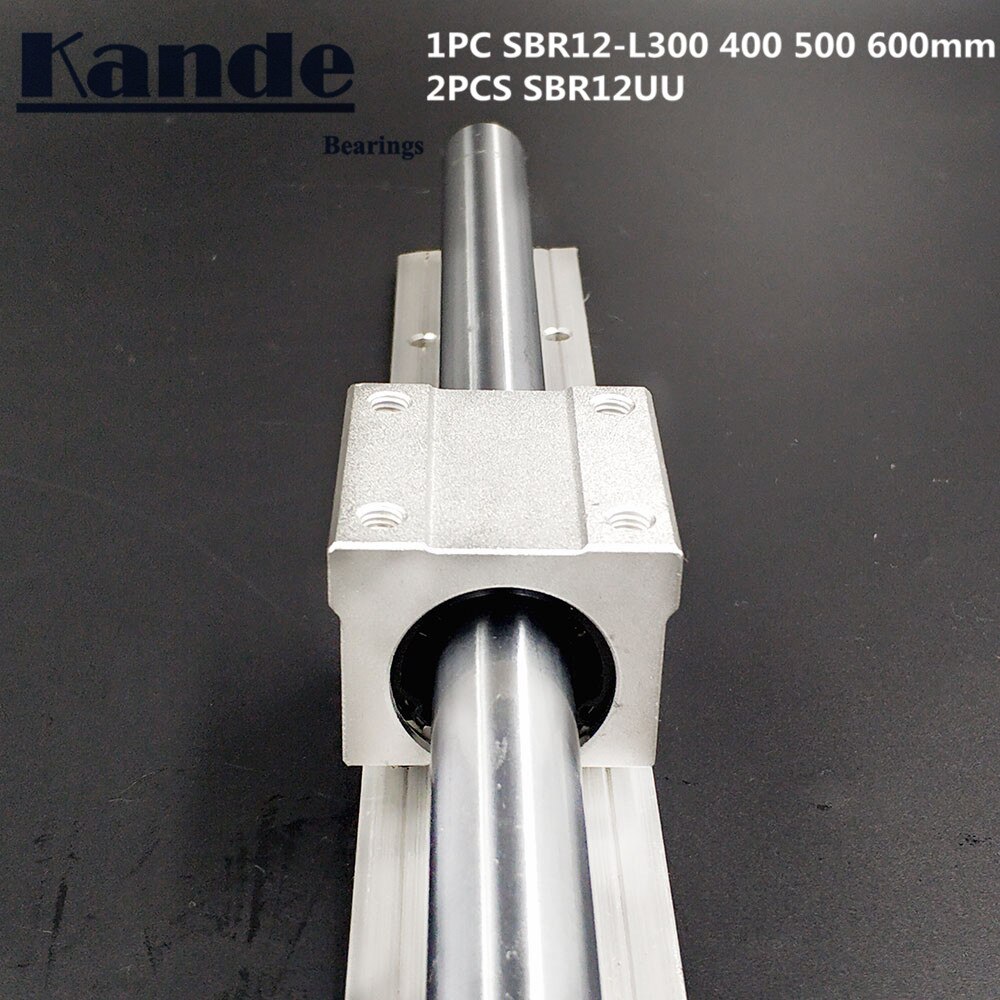 Linjär skena 12mm sbr 12 - 300 400 500 550mm 1 pc linjär styrning sbr 12 + 2 st sbr 12uu block för cnc