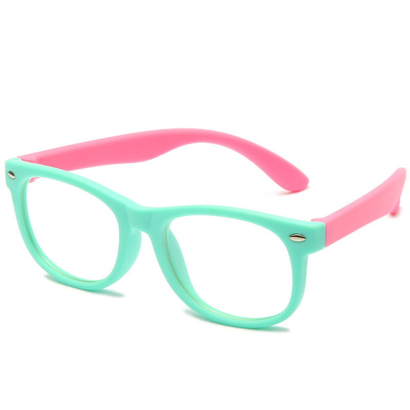 WarBLade Anti Blue Light Kids Glasses Children Square Optical Frame Eyeware Boy Girls Computer Transparent Eyeglasses UV400: green pink