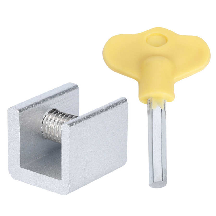 10 Set Sliding Window Safety Lock Aluminum Alloy Slide Security Lock Stopper with Keys