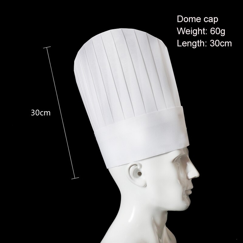 20 pcs/lot Disposable Chef Hat Thicken Non-woven fabric White cook cap Hotel Restaurant Bread Cake Baker's Hat: 30cm dome cap
