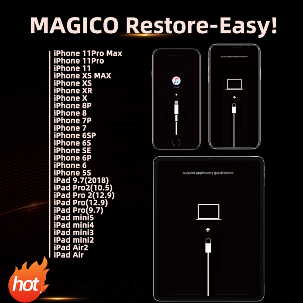 Magico Restore-Easy DFU Cable For iPhone iPad Automatic Recovery Series Number Mode Data Line Without Complicated Operation Tool