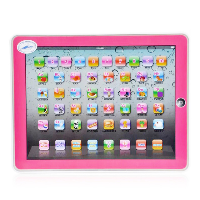 English Ipad Learning Child Machine KidsToys Laptop Mini Touch Infant Computer Children Tablet Educational Training Notebook: Pink