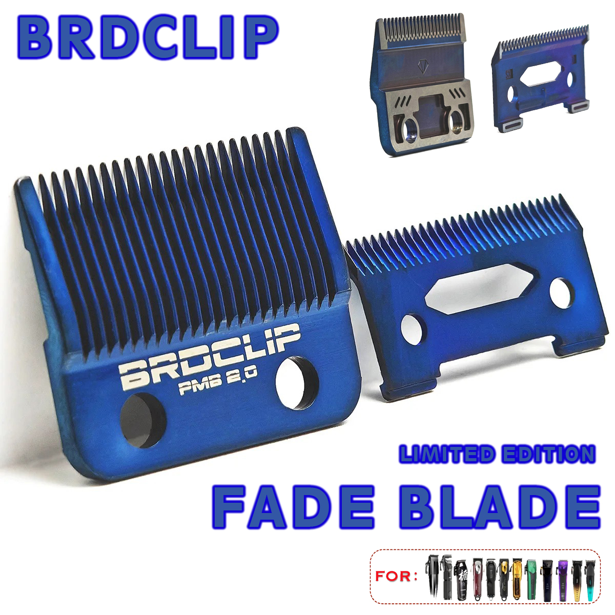 BRDCLIP Blue Blade Original Replaceable Cutter Head for Madeshow M10 M5 Hair Clipper Titanium Plated Ceramics Blade