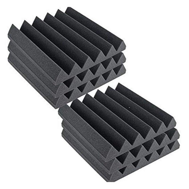 12 Pcs Acoustic Foam Board,Sound Insulation Foam Board,Wedge Acoustic Wall Panels Tiles Studio Foam,5X 30X 30 cm