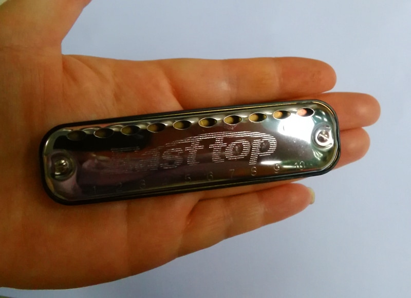 T10-1 easttop Harmonica gaita 10 Hole Bules C Key Harmonica Diatonic mouth organ instrument Round shape for Children