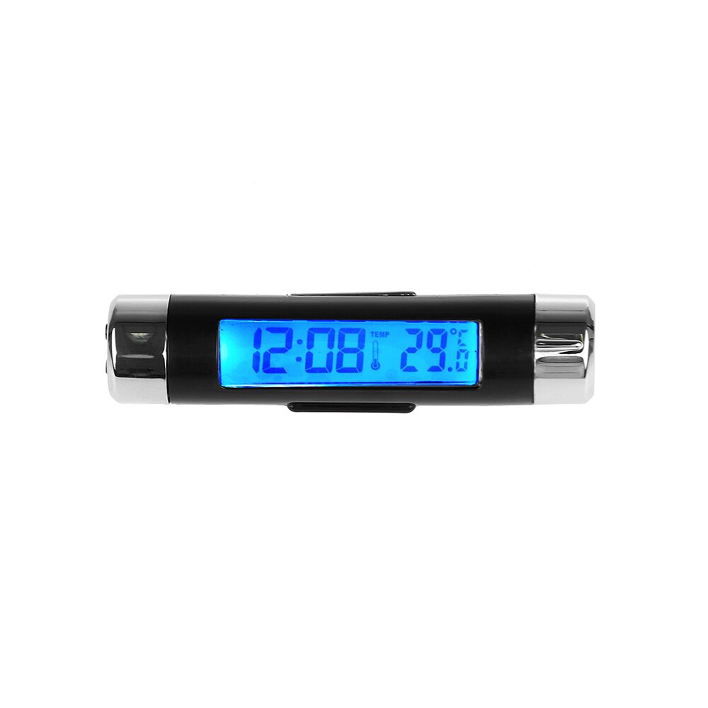 2in1 Auto Auto Lcd Backlight Clip-On Digitale Backlight Automotive Thermometer Klok Kalender Auto Vent Clips