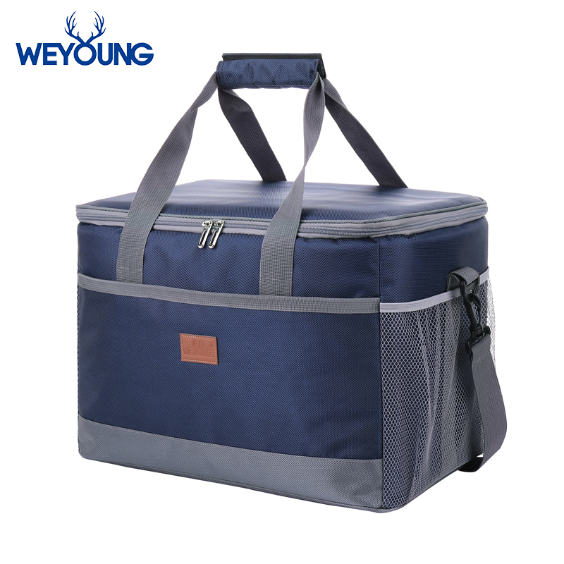 Lekvrij Rood Blauw 33L Geïsoleerde Thermische Koeler Lunch Tas Voor Outdoor Picknick Tas Auto Met Bolsa Termica Loncheras Para Mujer