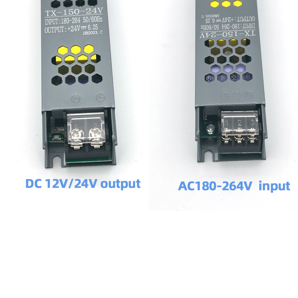 Ultra Dunne Verlichting Transformers 220V naar DC12V 24V 60W 100W 150W Voor CCTV LED Strip voeding Adapter