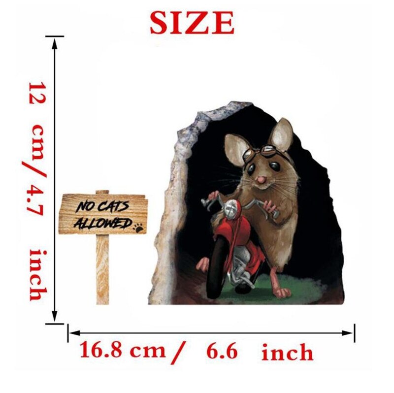3D Cute Mouse Stereo Wall Sticker, Home Decoration, PVC Sticker Pattern Single-piece Package Modern: 4