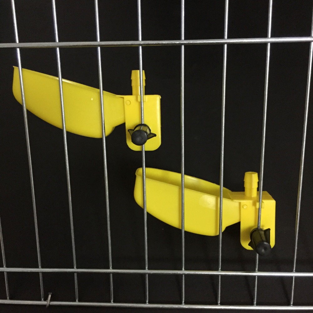 Bebedero automático para codorniz, bebedero para aves, pollo, faisán, 11,5x4,5 cm, color amarillo, 75 juegos,