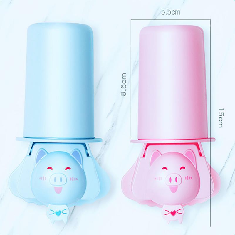 Cute Wall Mount Kids Automatic Toothpaste Dispenser Toothpaste Squeezer Toothbrush Holder For Children Bathroom Accessories Set