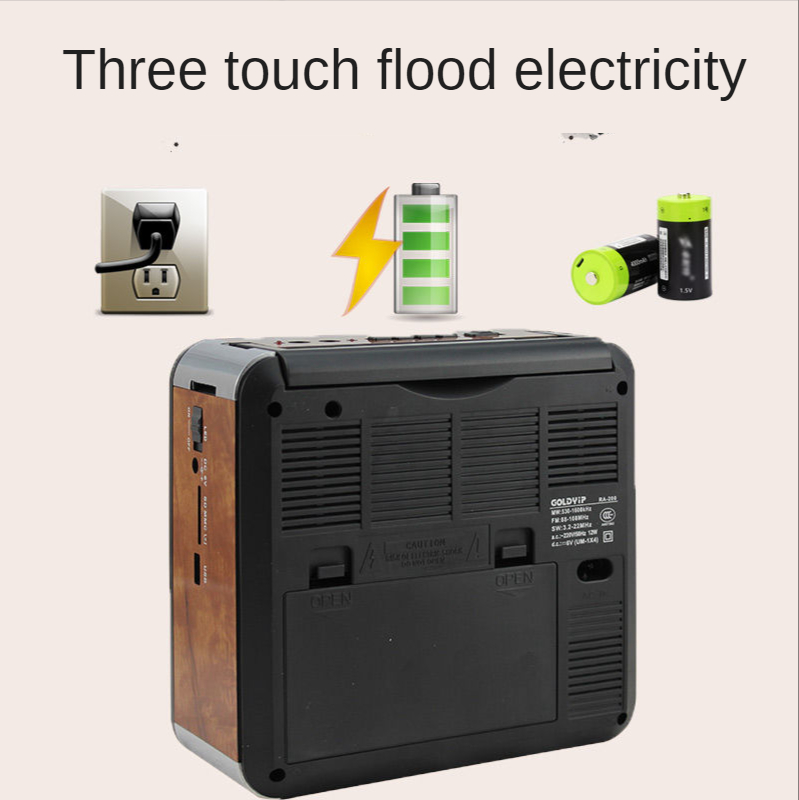 Semiconductor Radio Full Band Old Person Plug Card Speaker Charging Plug Portable with Flashlight Retro Desktop Portable Radio