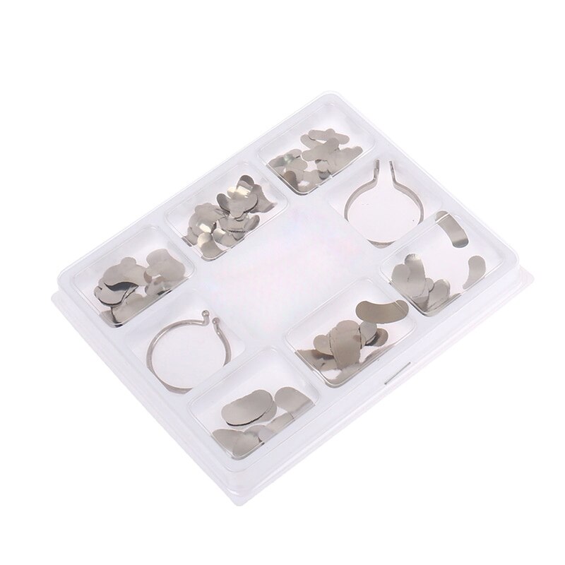 Matriz Dental seccional contorneada, bandas de Metal, anillos de matriz Dental, reemplazo completo de dientes, cuidado bucal, 100 unids/set por juego: A