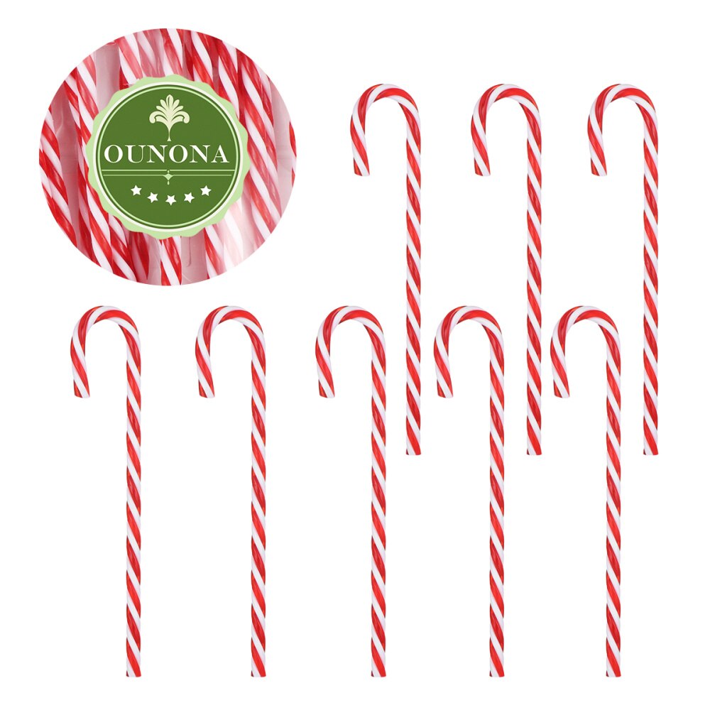 Ounona 18 Pcs Twinkling Candy Cane Kerst Gazon Stakes Pathway Markers Creatieve Kerstboom Decoratie (Cm, rood En