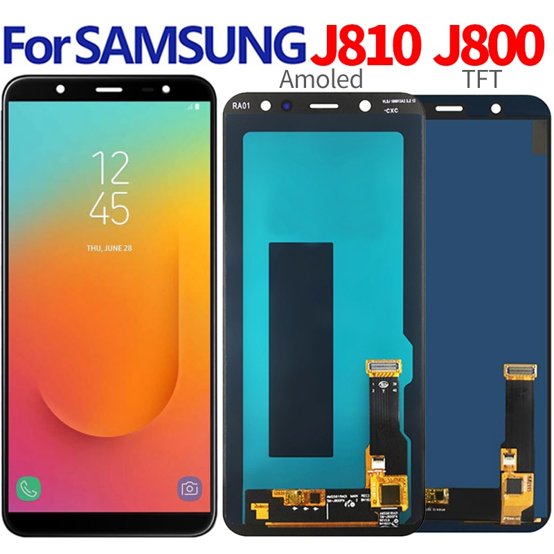 Amoled Voor Samsung Galaxy J8 J800 J800F J810 J810F J810Y J810FN SM-J810F Lcd Touch Screen Digitizer Vergadering