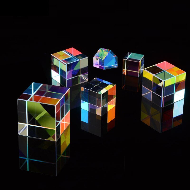 Optical Prism X-Cube Physics Teaching Glass Tools RGB Combiner Splitter Cross Dichroic Prism Photograph Research Educational Gif