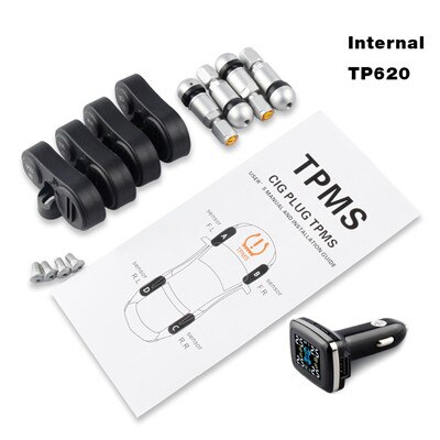 Smart Car TPMS TP620 12V Digital Tire Pressure Monitoring System Tire Pressure Alarm External/Internal Sensor: Internal